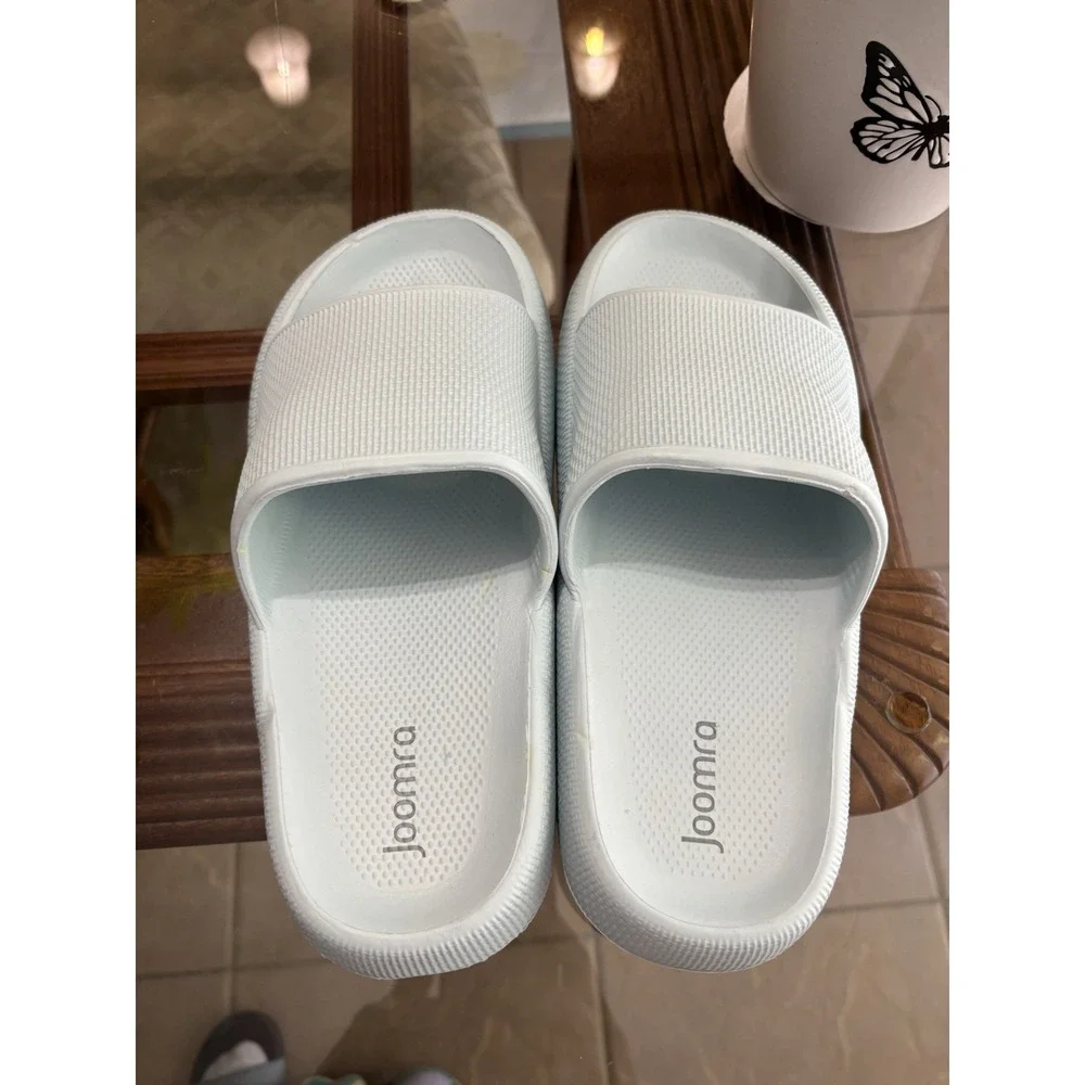 Joomra Recovery Slides Men's White Slide Sandals Slip Resistant US 8